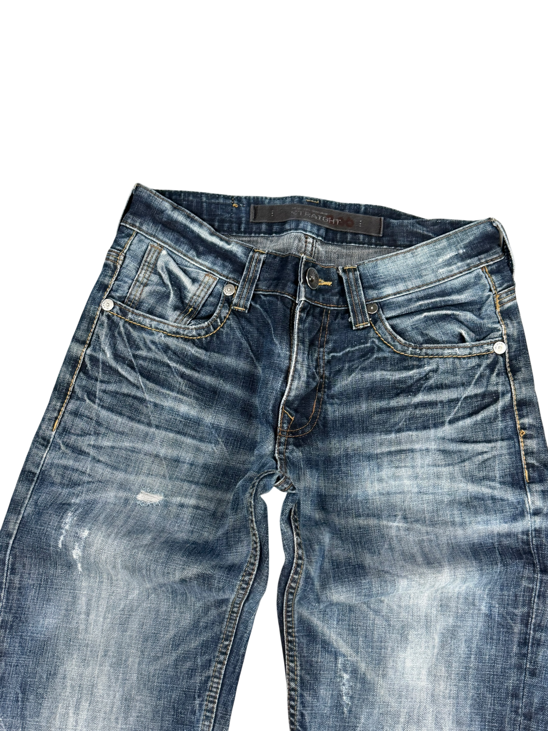 Crazy Washed Straight Jeans (XS)
