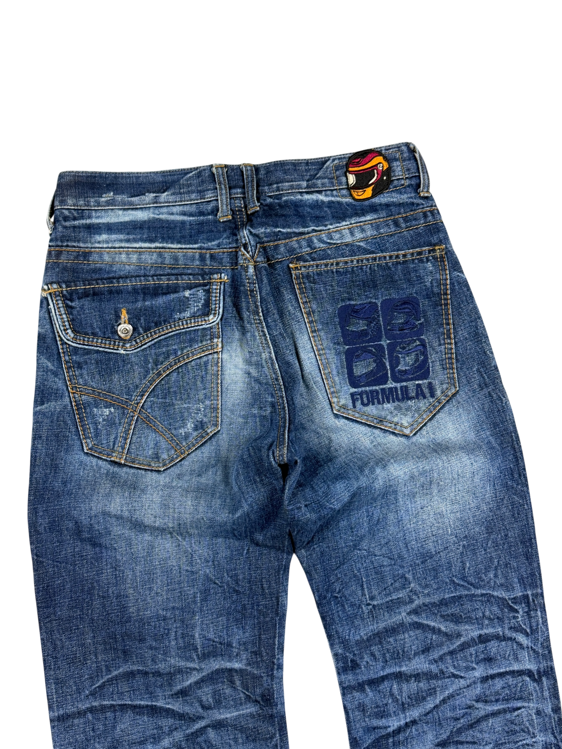 Crazy Washed Straight Jeans (S)