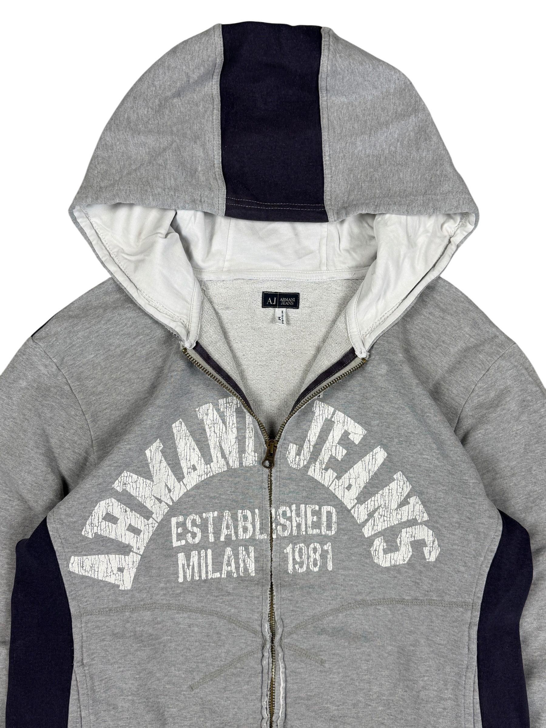 Armani Vintage Big Logo Zip Hoodie (S)