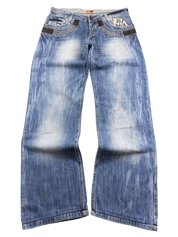 Armani crazy washed Big Logo Bootcut Jeans (S-M)