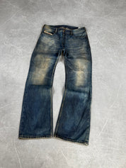 These sandwashed bootcut jeans (S)