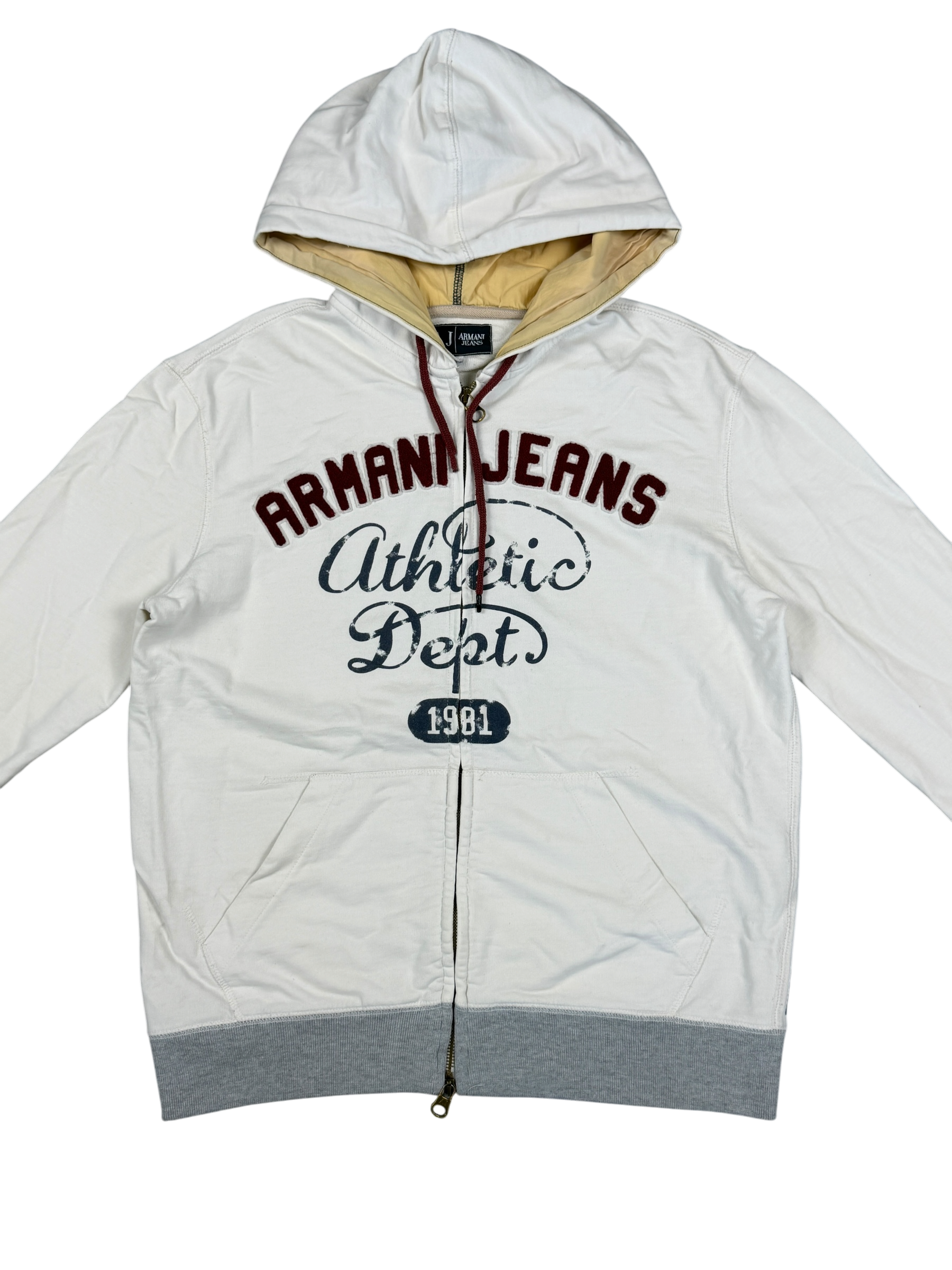 Armani Vintage Big Logo Zip Hoodie (M)