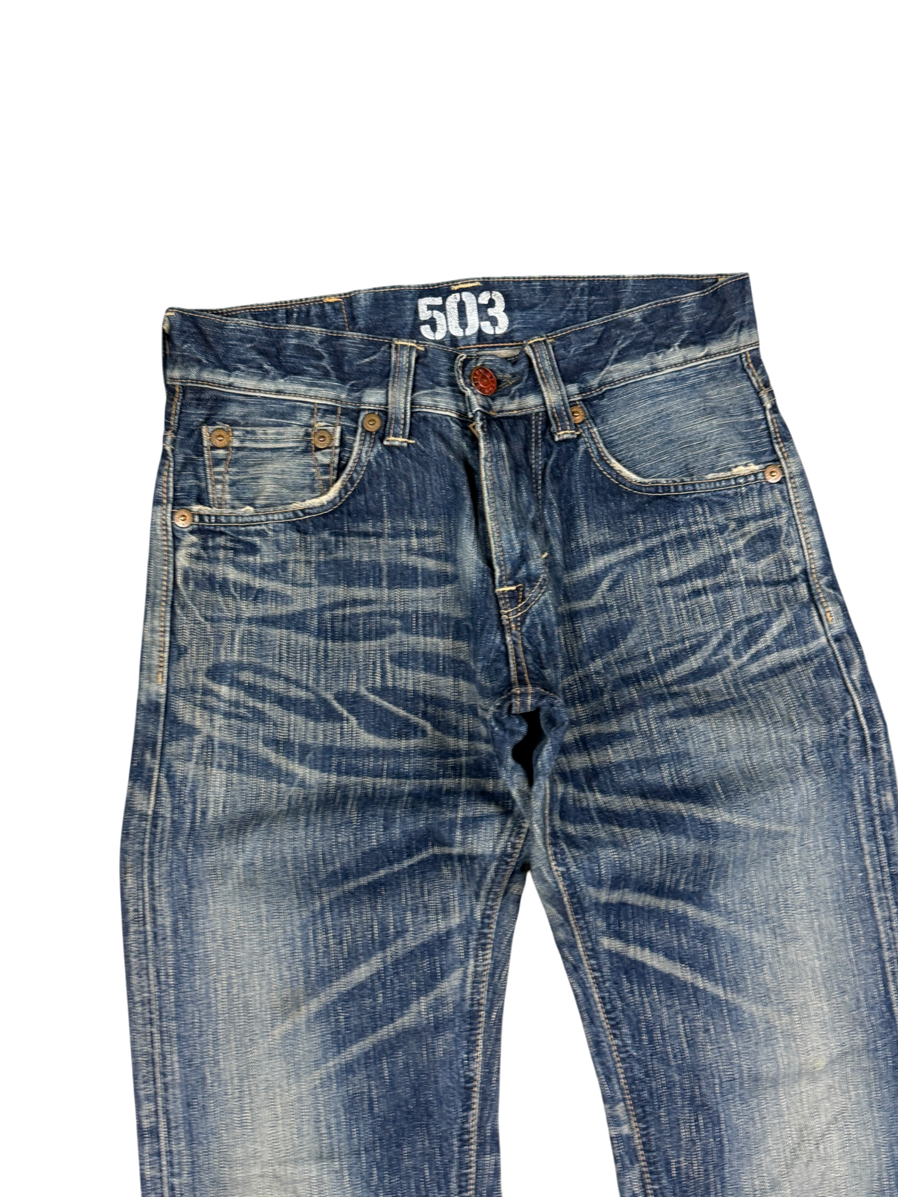 Crazy Washed Straight Jeans (XS)