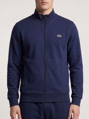 ninesixfits navy blue cotton zip-up jacket with embroidered green crocodile logo on chest, size S